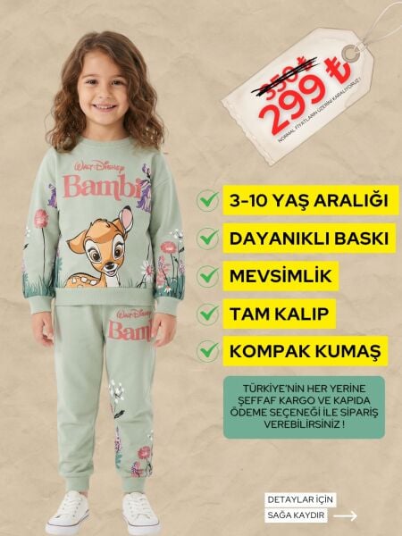 MEVSİMLİK 3-10 BAMBİ BASKILI TAKIM