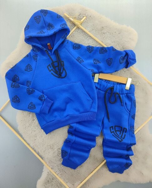 Kendinden desenli kapşonlu takım