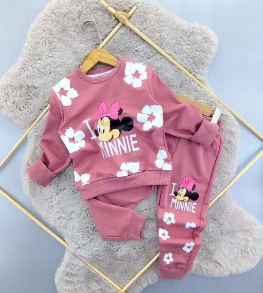 Minnie baskılı kız takım