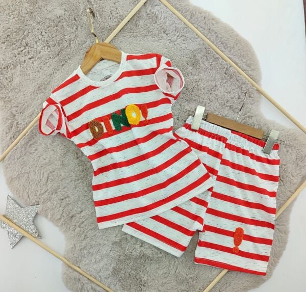 KSKN ÇİZGİLİ DİNO YAZLIK TAKIM