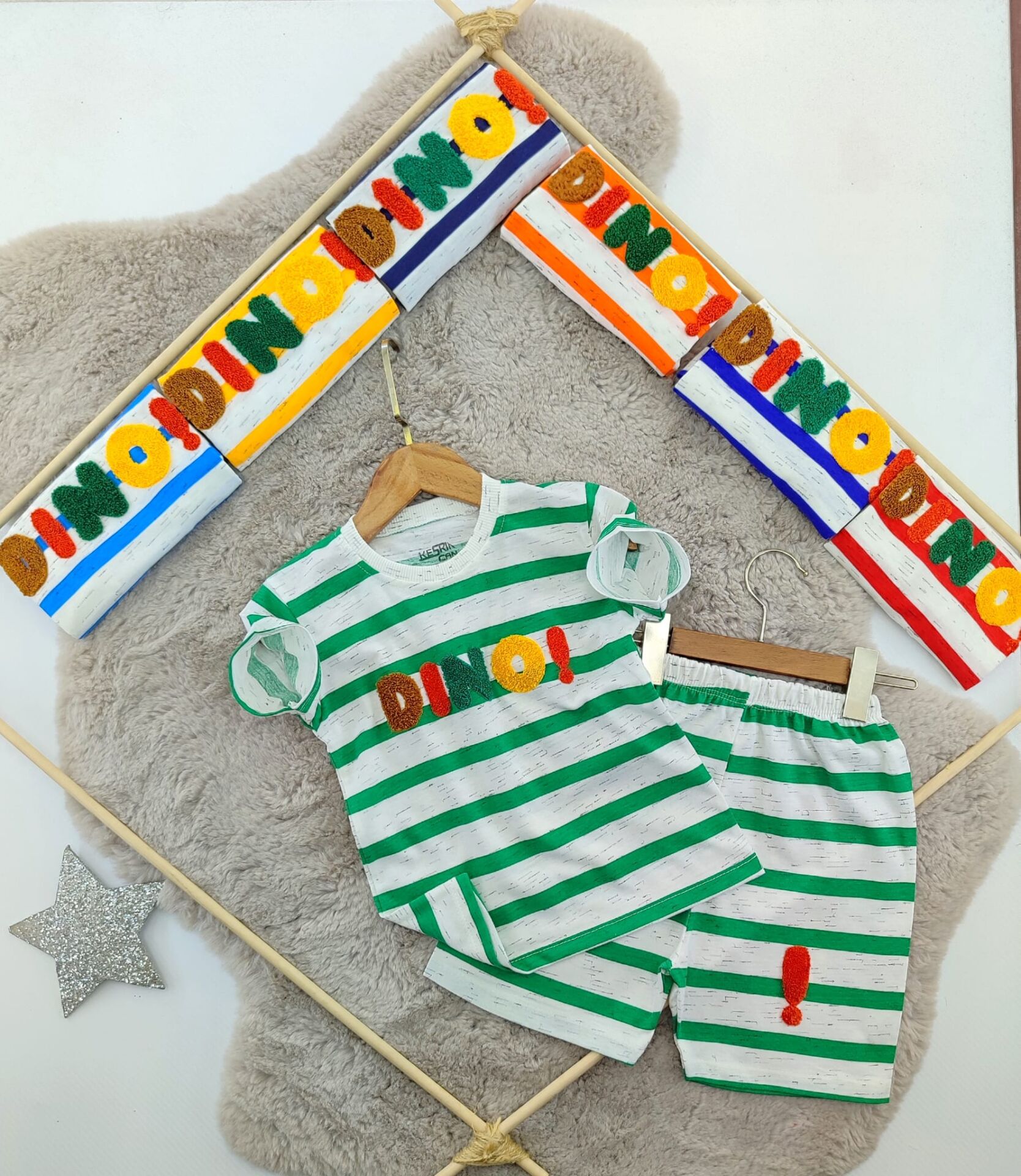 KSKN ÇİZGİLİ DİNO YAZLIK TAKIM