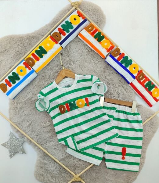 KSKN ÇİZGİLİ DİNO YAZLIK TAKIM