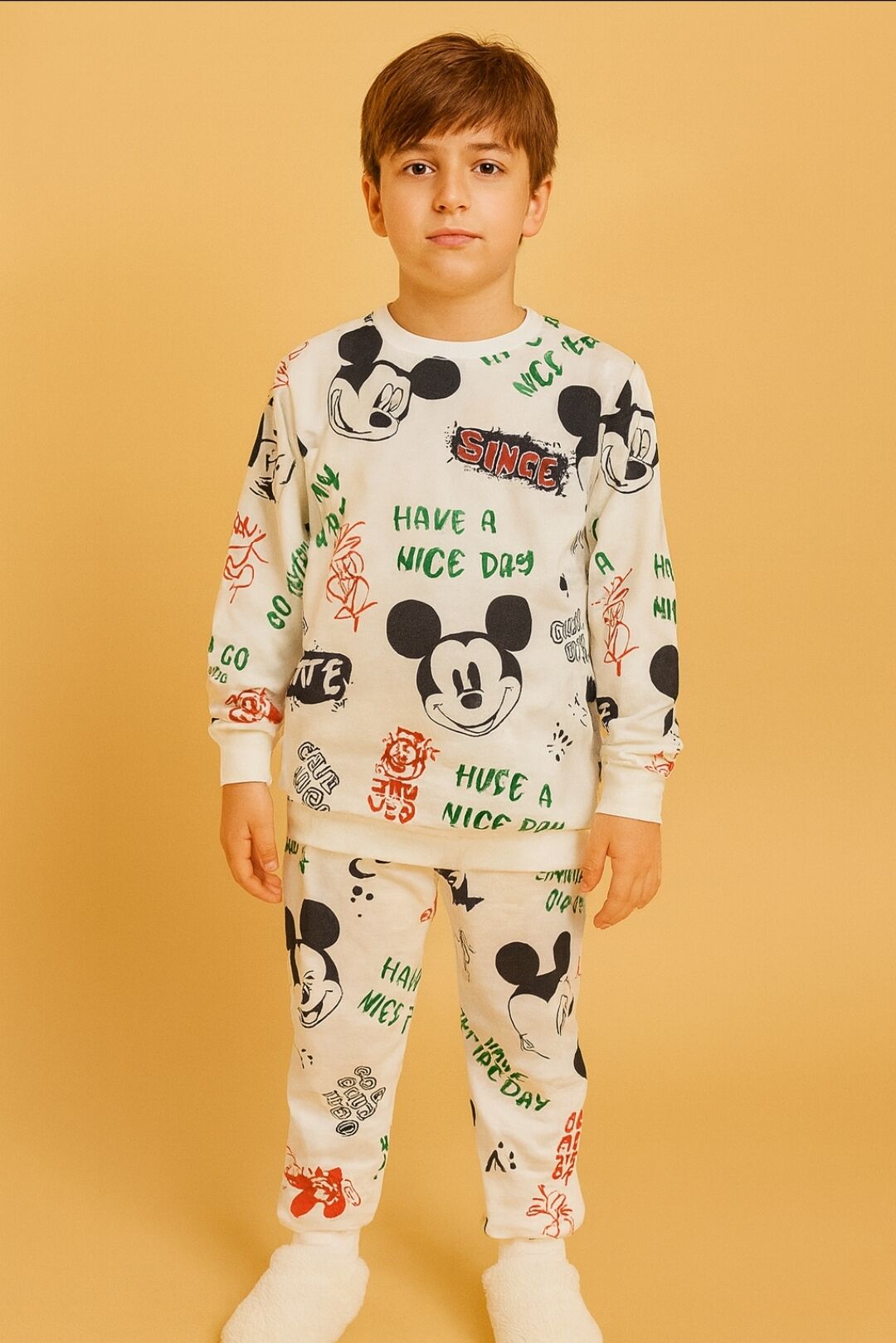 Mickey Have a Nice Day Pijama Takım