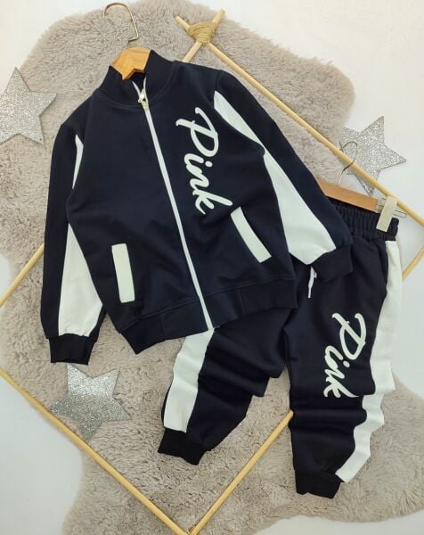 Pink Baskılı Ceketli Takım