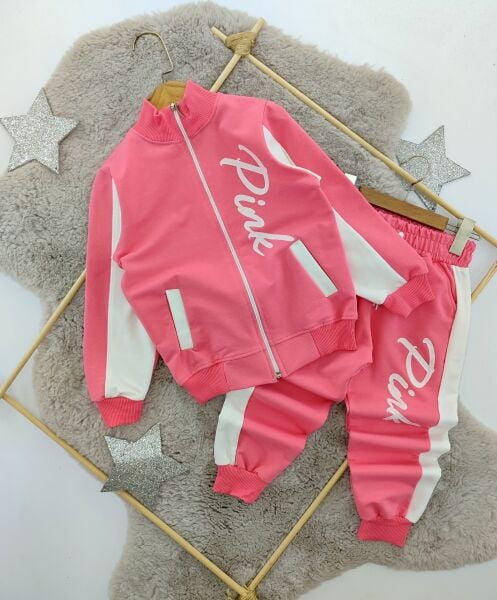 Pink Baskılı Ceketli Takım