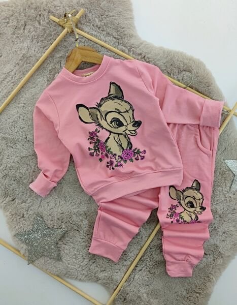Bambi baskılı pamuklu takım