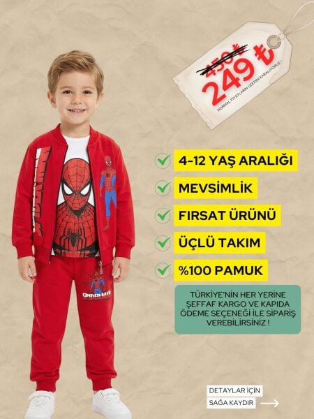 SPİDERMAN  3 LÜ TAKIM