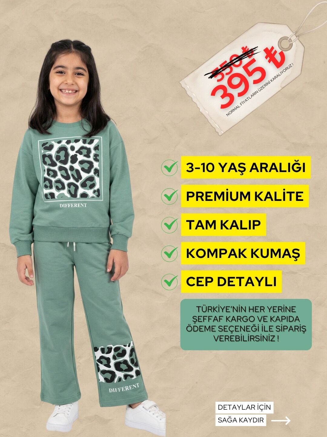 SU YEŞİLİ LEOPAR DESEN TAKIM