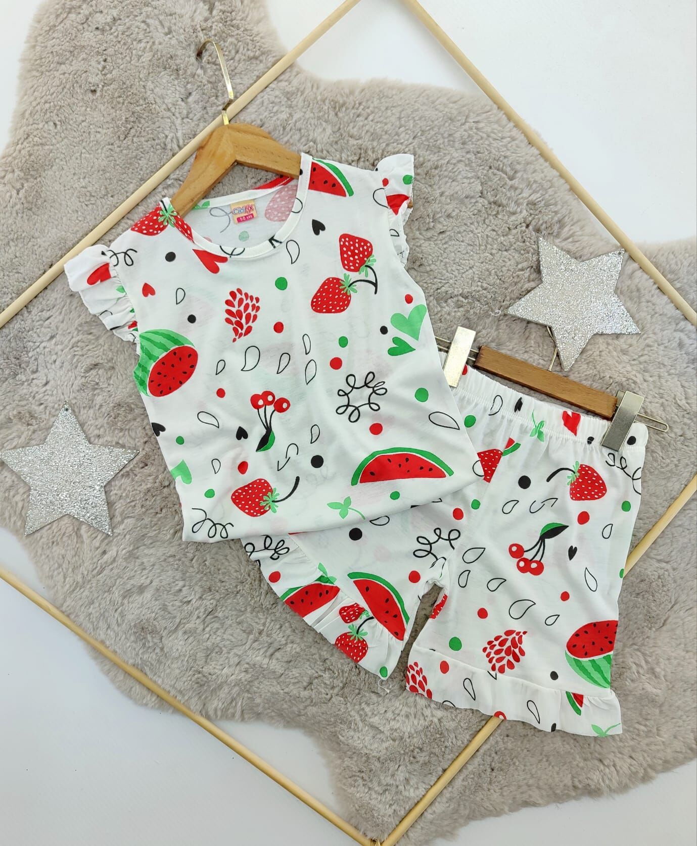 Karpuz dsn kız pijama (beyaz)