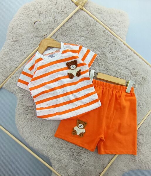 Kskn bear çizgili  nakışlı takım