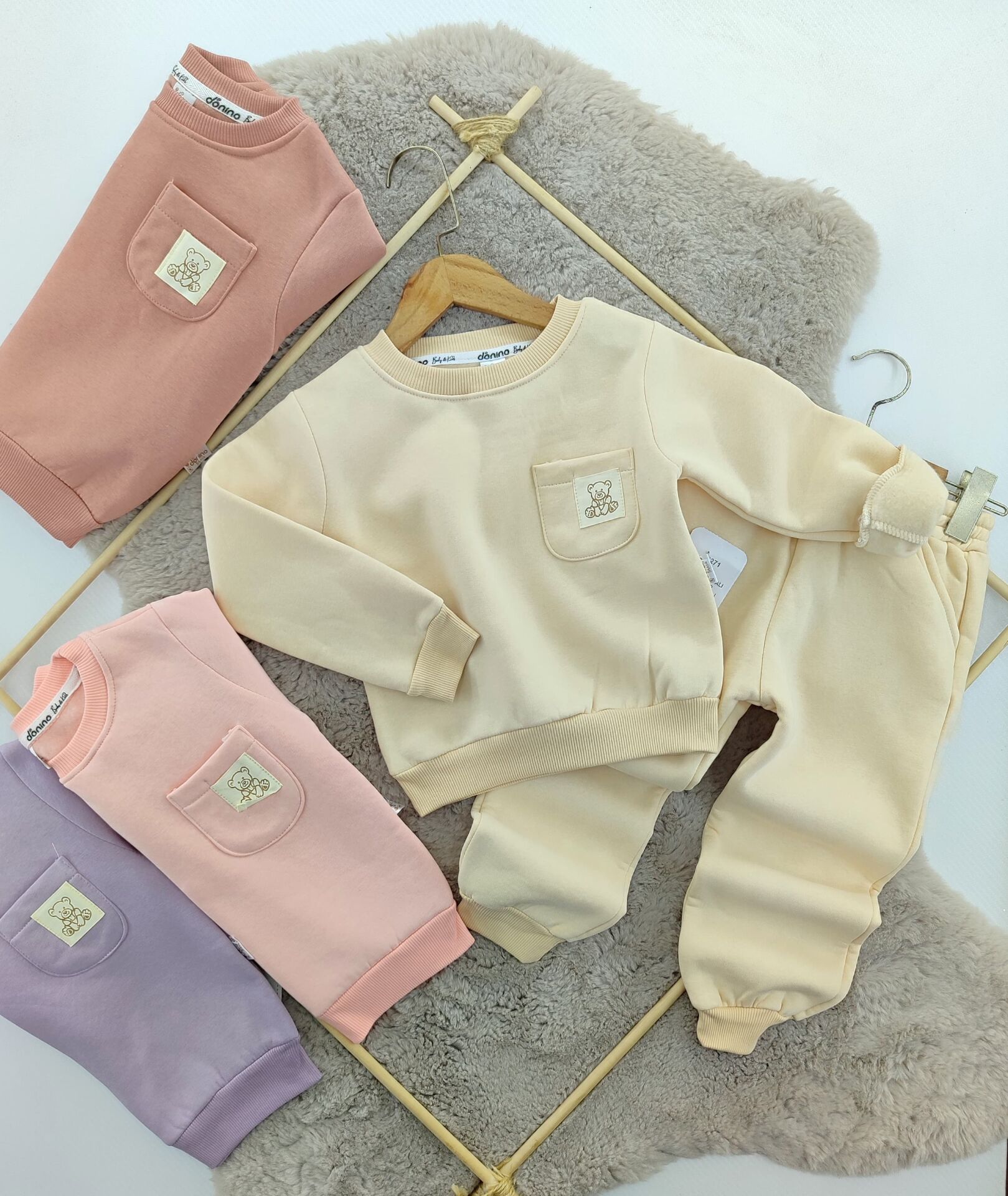 3 İPLİK CEPLİ 2-5 YAŞ KIZ TAKIMI