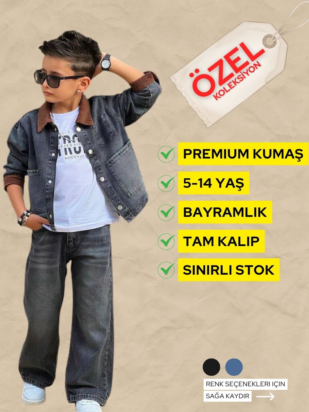 YAKA FİTTİLLİ CEKETLİ KOTLU TAKIM