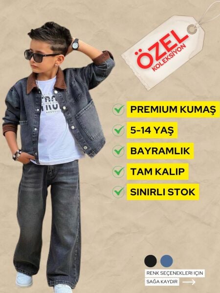 YAKA FİTTİLLİ CEKETLİ KOTLU TAKIM