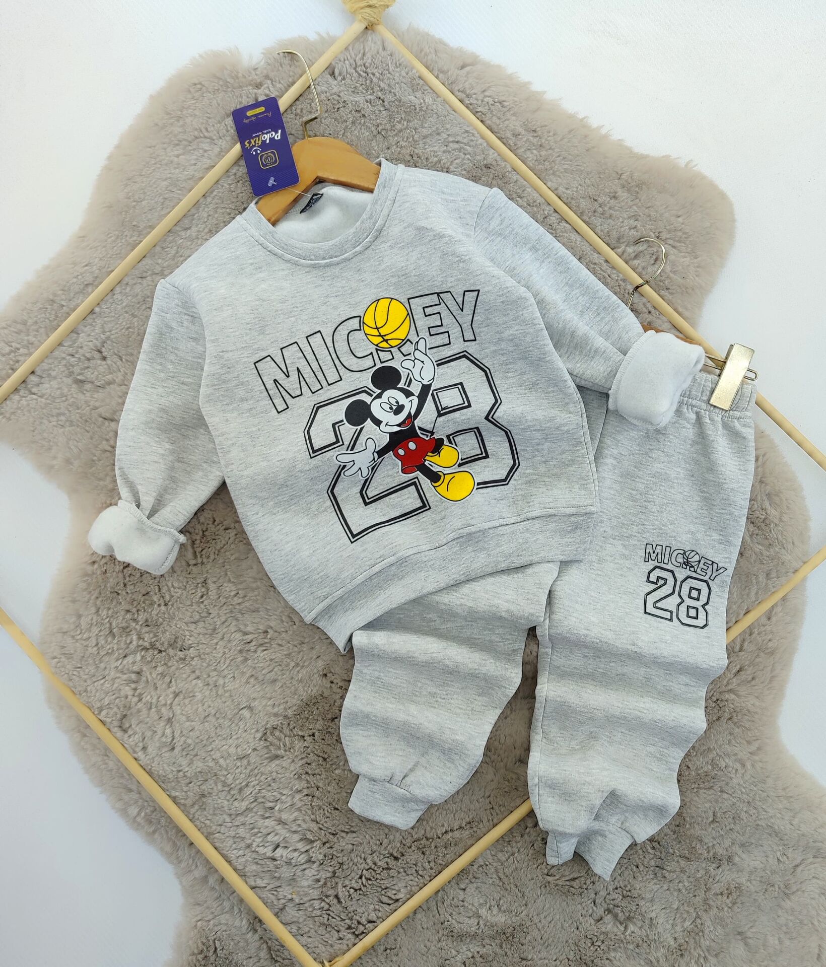 3 iplik Mickey baskılı takım